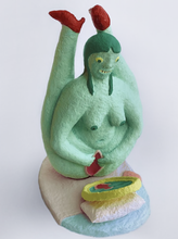 Load image into Gallery viewer, Pam Puck &#39;Sheela&#39; - Paper clay and paint
