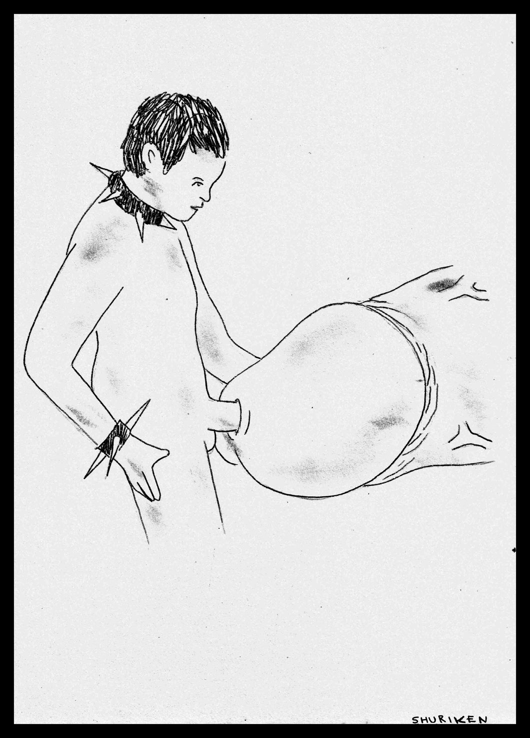 Shuriken 'Untitled' #2 Original Illustration (Framed)