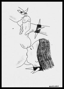Shuriken 'Untitled' #6 Original Illustration (Framed)