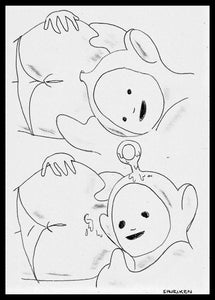 Shuriken 'Untitled' #9 Original Illustration (Framed)