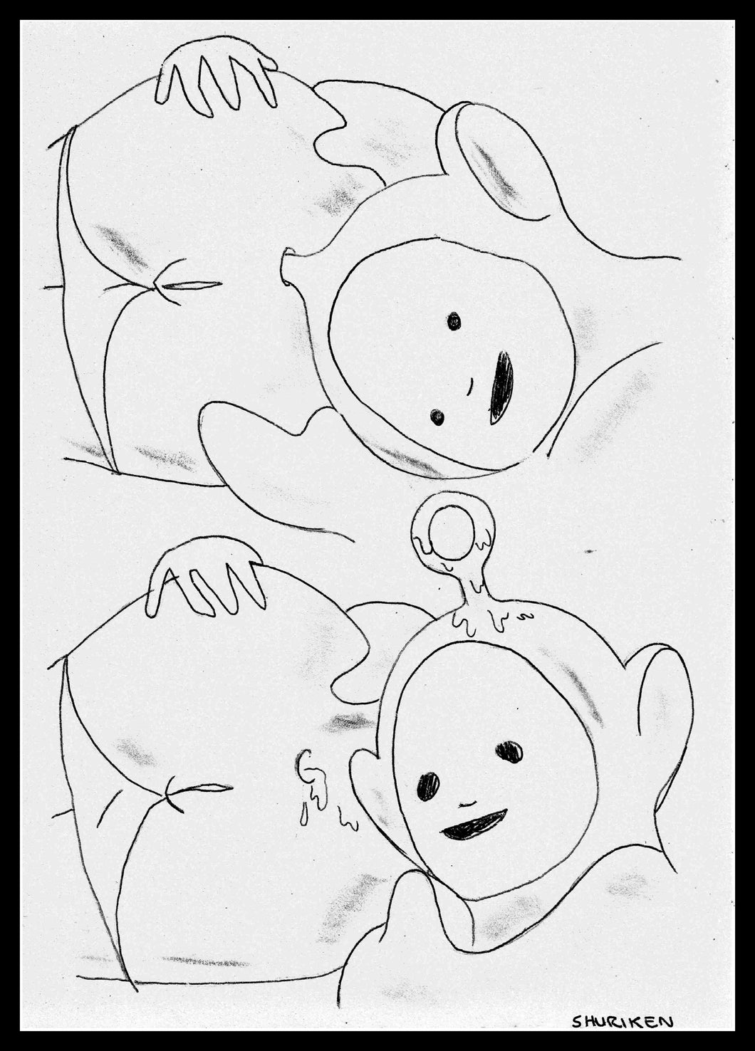 Shuriken 'Untitled' #9 Original Illustration (Framed)